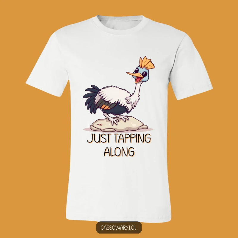 Funny Cassowary Tapping T-Shirt: Joyful Bird Tee, Perfect Gift