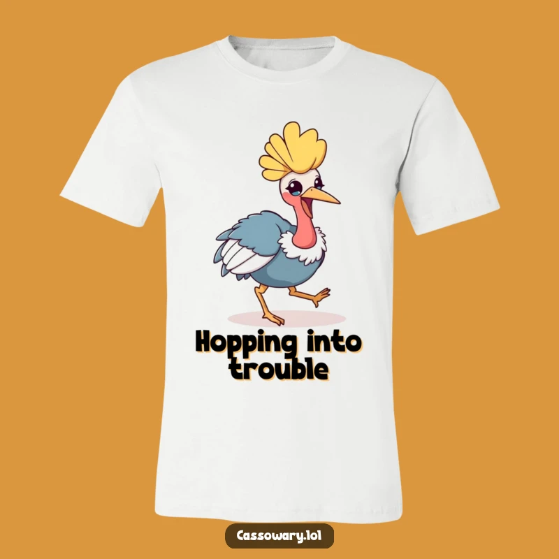 Funny Kawaii Cassowary Hop T-Shirt: Cheerful Bird Design Makes a Perfect Funny Gift