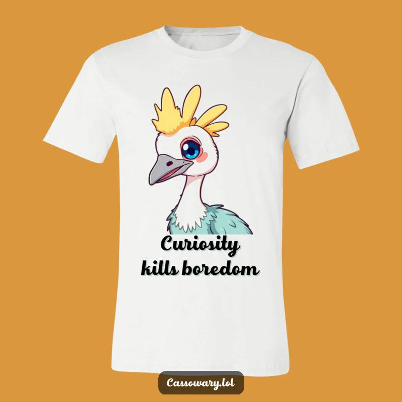 Funny Kawaii Cassowary T-Shirt: Curious Tilt Tee, Perfect Quirky Present
