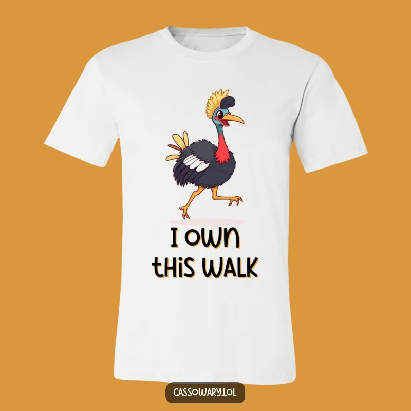 Funny Cassowary T-Shirt - Comical Bird Gait Tee for Hilarious Gift