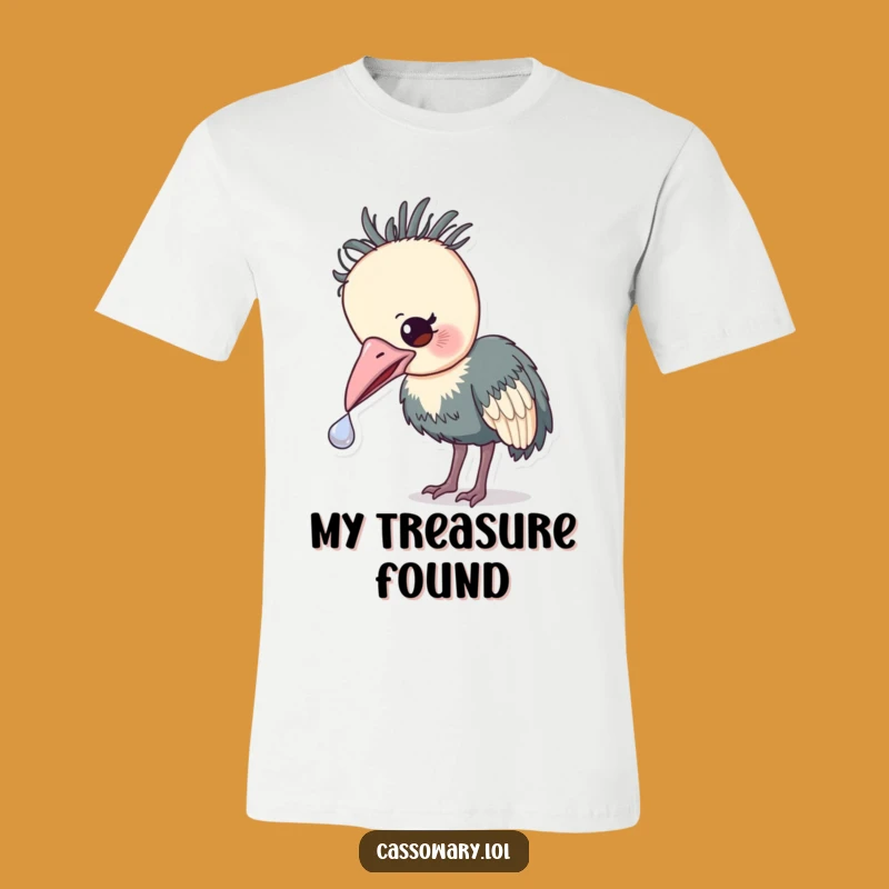 Funny Cassowary Treasure T-Shirt: Shiny Object Nudge, Quirky Bird Tee