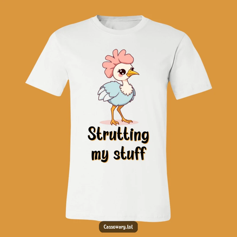 Funny Kawaii Cassowary Strut T-Shirt: Adorable & Confident Bird Tee