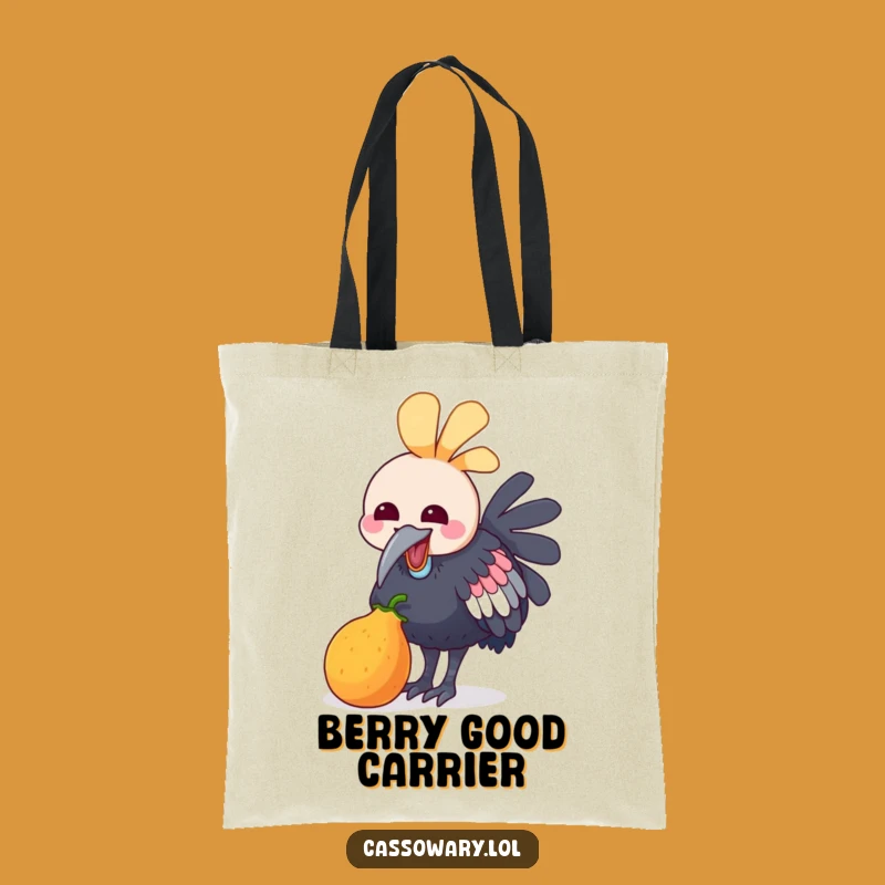 Funny Kawaii Cassowary Fruit Peck Tote Bag - Cute Bird Art Gift