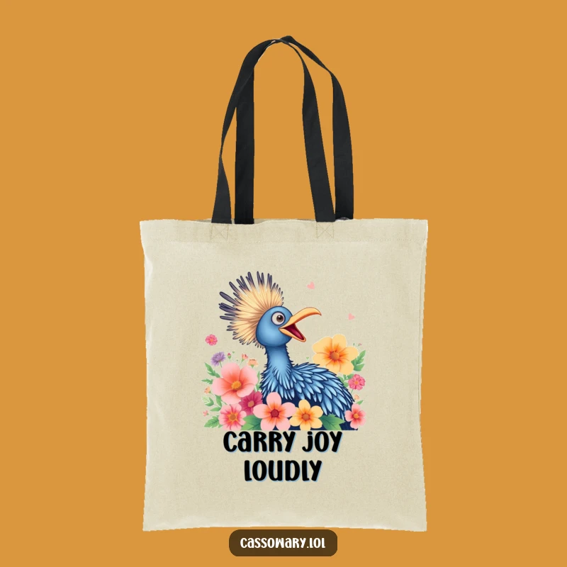 Funny Cassowary Flower Squawk Tote Bag - Joyful Bird's Happy Sound Carryall