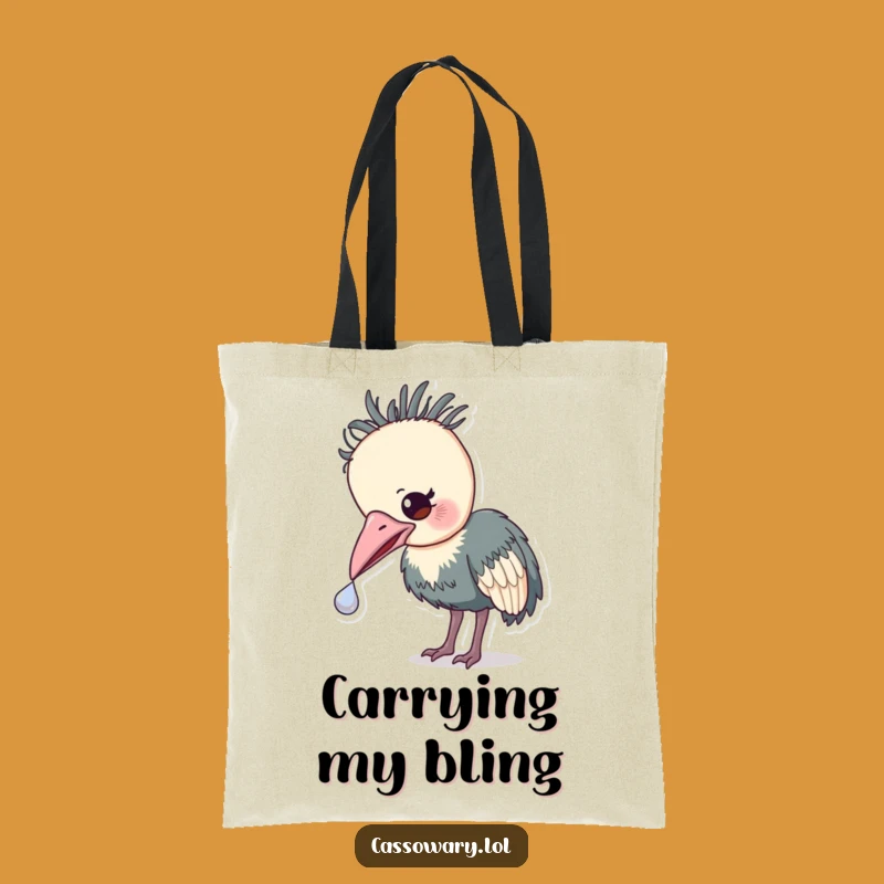 Funny Cassowary Treasure Tote Bag: Shiny Object Carryall, Eco Gift