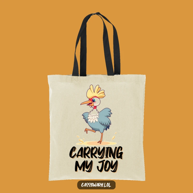 Funny Cassowary Joyful Leap Tote Bag: Carry Your Energy with Humor