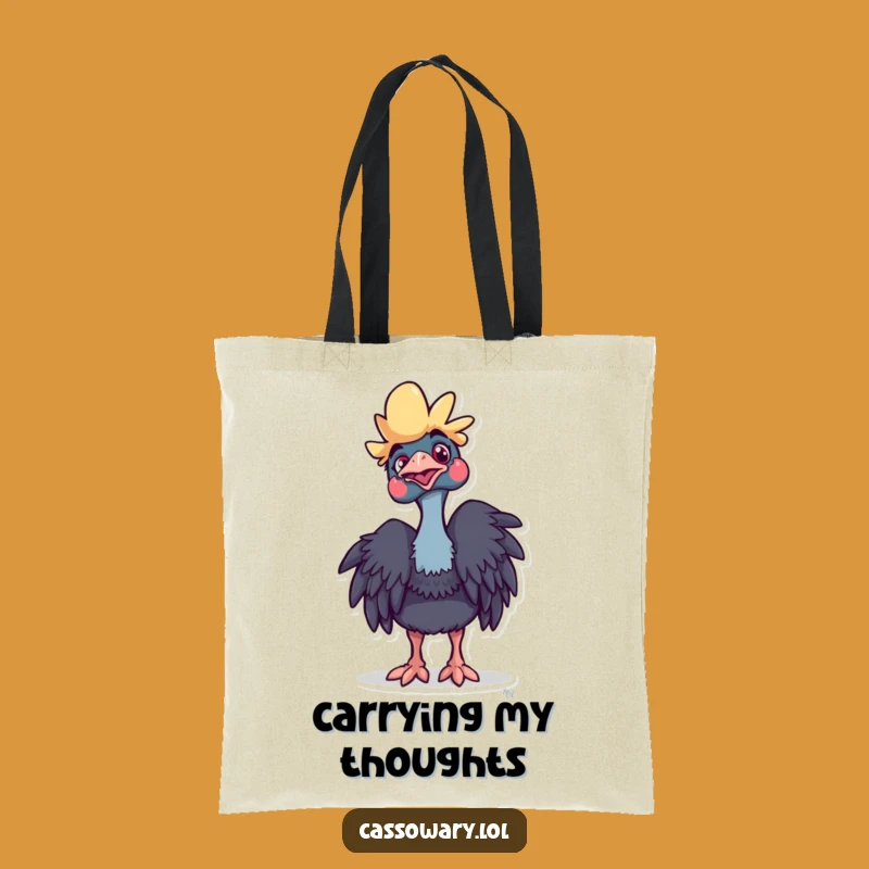 Funny Cassowary Curious Tote Bag: Playful Bird Carryall - A Great Funny Gift