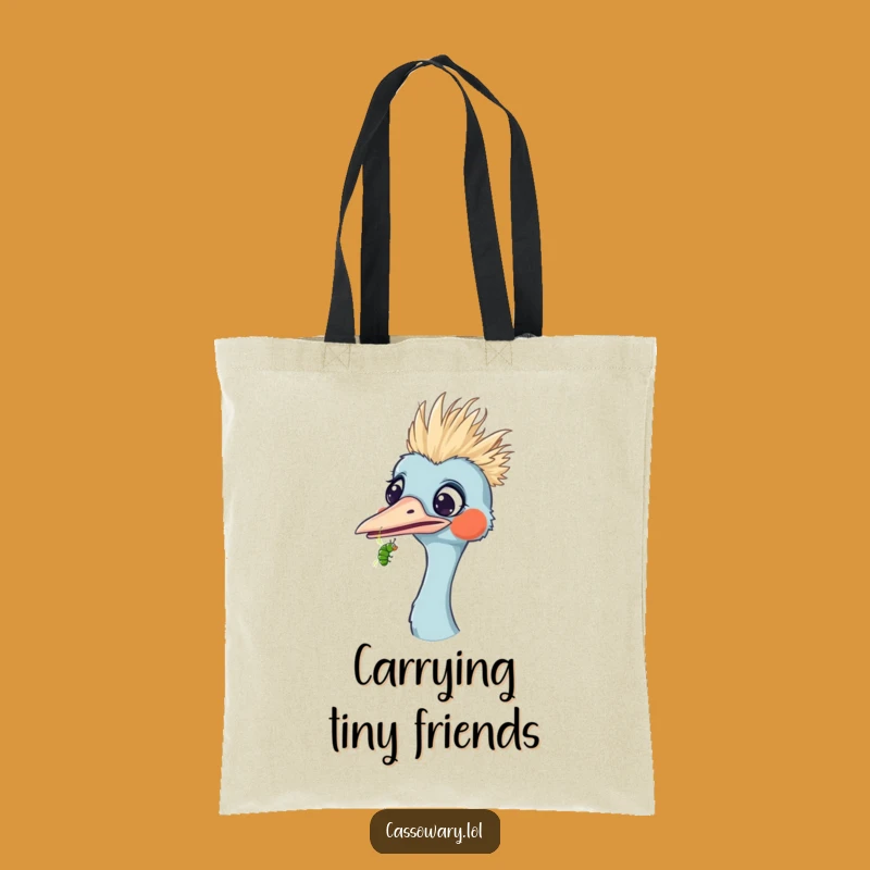 Funny Surprised Cassowary Caterpillar Tote Bag - Carry Your Shock