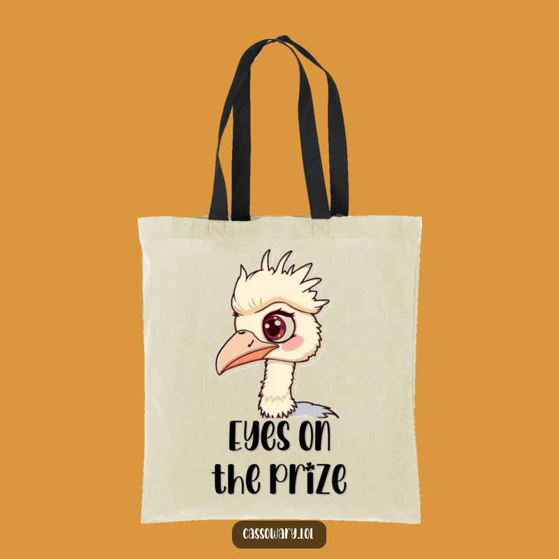 Funny Cassowary Tote Bag: One Eyed Bird Spotting Style, Eco-Friendly Gift