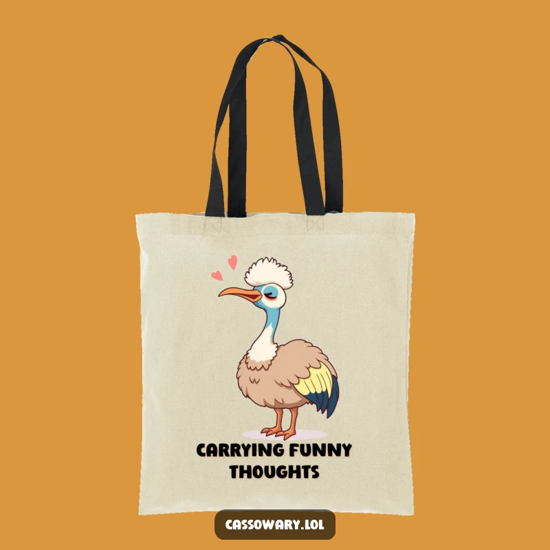 Funny Cassowary Laugh Tote Bag: Joyful Bird Carryall, Eco Gift
