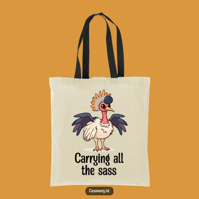 Funny Cassowary Pride Tote Bag: Colorful Feathered Friend Carry-All Gift