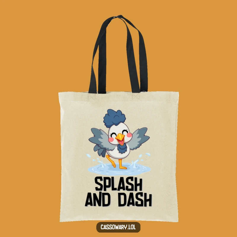 Funny Cassowary Puddle Splash Tote Bag - Carry Your Joy Daily
