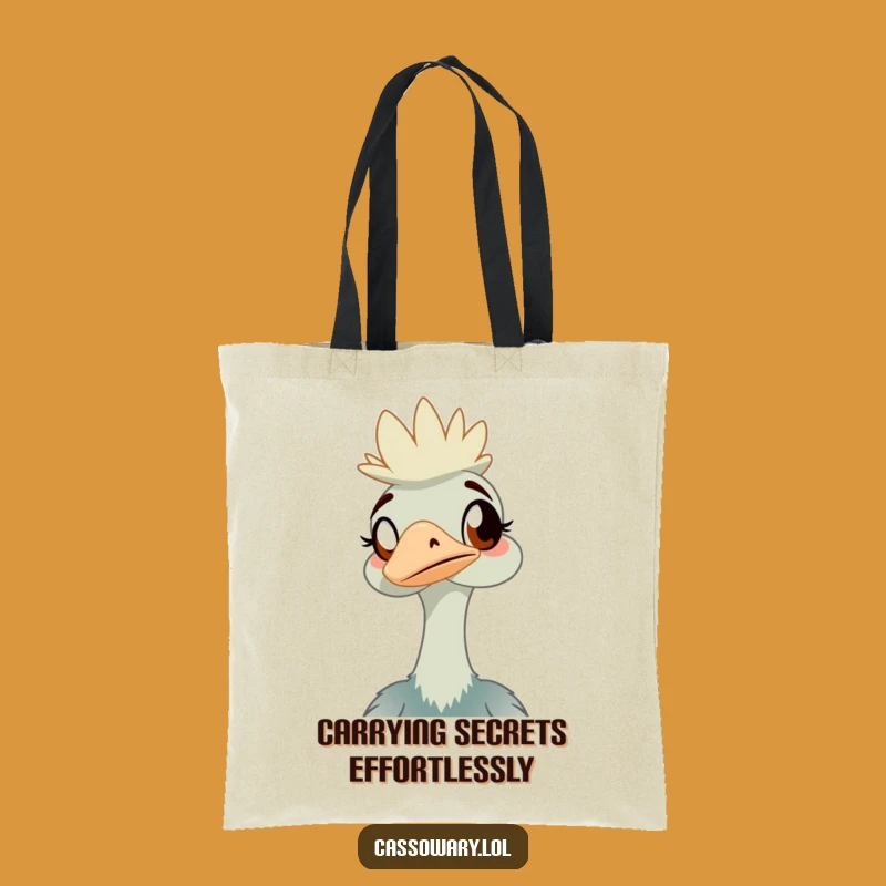 Funny Cassowary Tote Bag: Amused Bird Shopping Bag, Perfect Humorous Gift