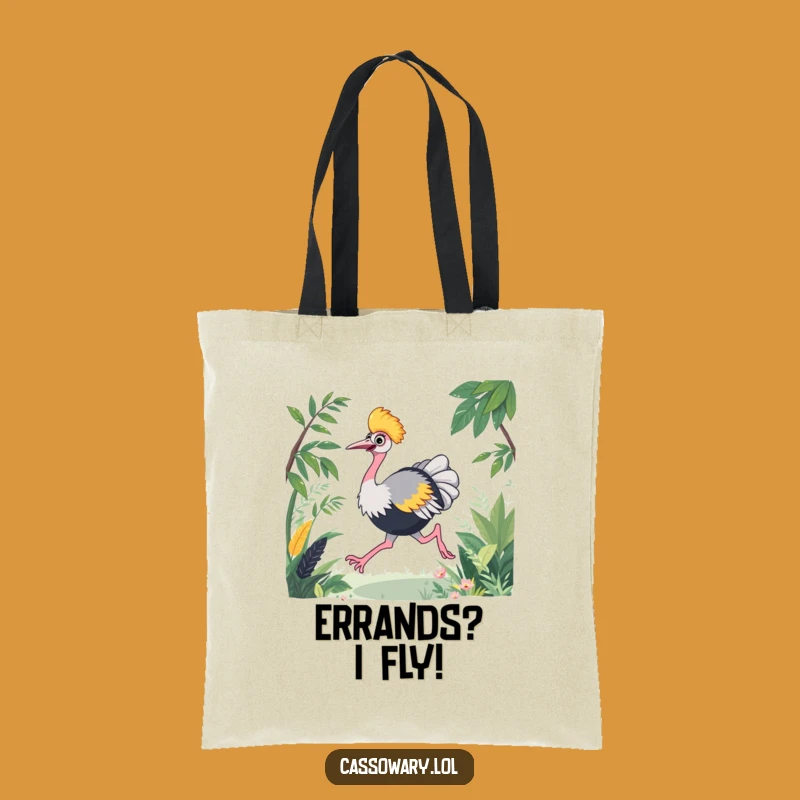 Funny Cassowary Tote Bag - Energetic Race Through Foliage