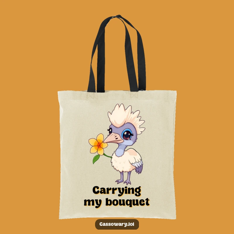 Funny Curious Cassowary Flower Tote Bag - Carry Your Wonder