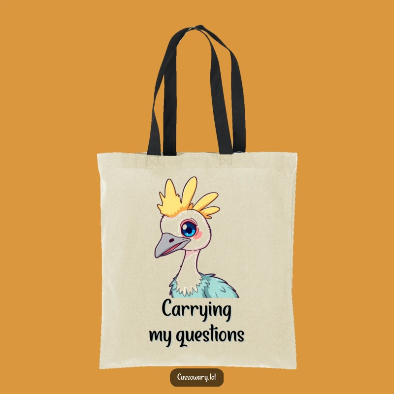 Funny Kawaii Cassowary Tote Bag: Curious Tilt Style, Carry Your Wonder