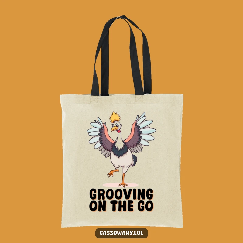 Funny Cassowary Dancing Tote Bag - Happy Bird Accessory