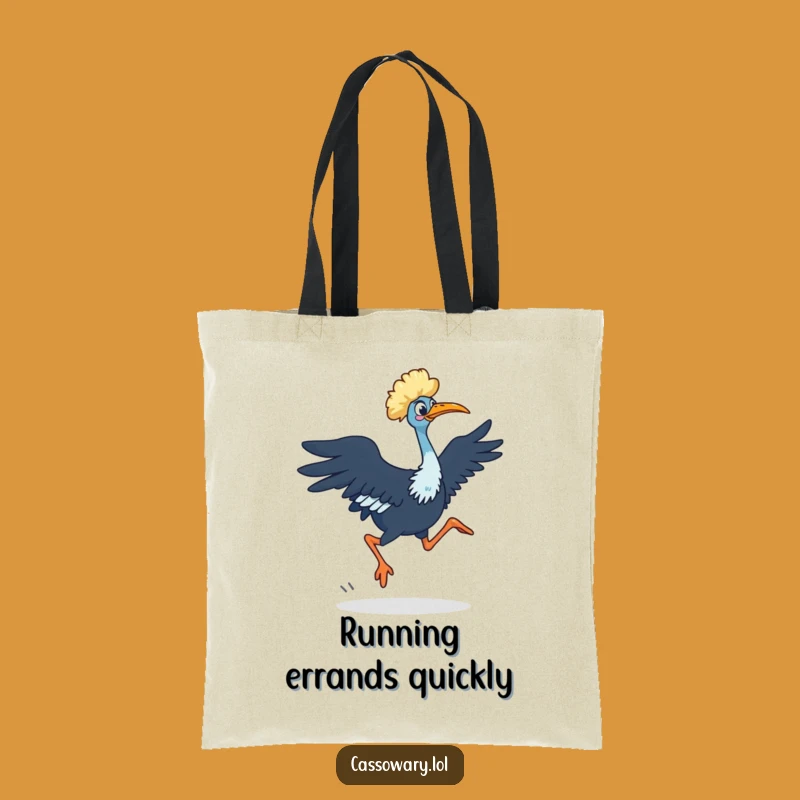 Funny Cassowary Dash Tote Bag: Powerful Bird Carryall - A Great Funny Gift